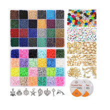 Beads for Jewelry Making Kit Include Heishi Flat Polymer Clay Beads &  Glass Seed Beads DIY Craft Kit